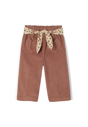 MIT GÜRTEL UND HERZ-TASCHEN, DEHNBUND - Trousers - terrakotta