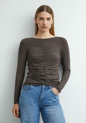 comma, T-SHIRT - Maglietta a manica lunga - dunkelbraun