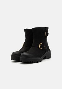 Tommy Hilfiger DOUBLE BUCKLE - Platform ankle boots - black