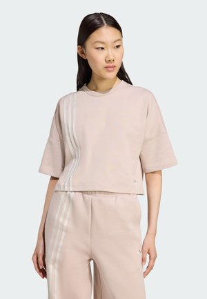 OFF PLACED STRIPES - Print T-shirt - taupe