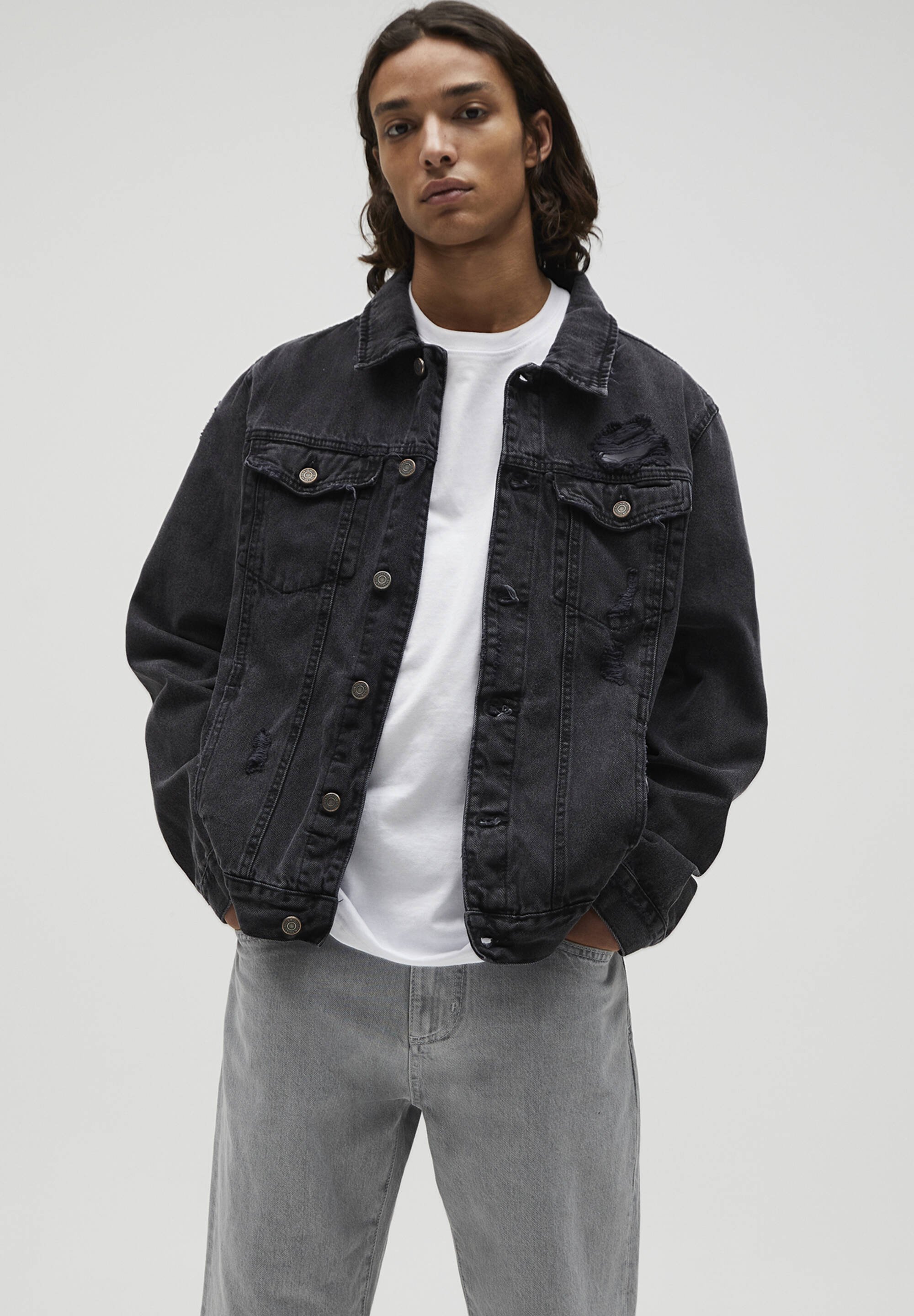 dikiş öfkeli fare giubbotto jeans pull and bear - greenline52.com