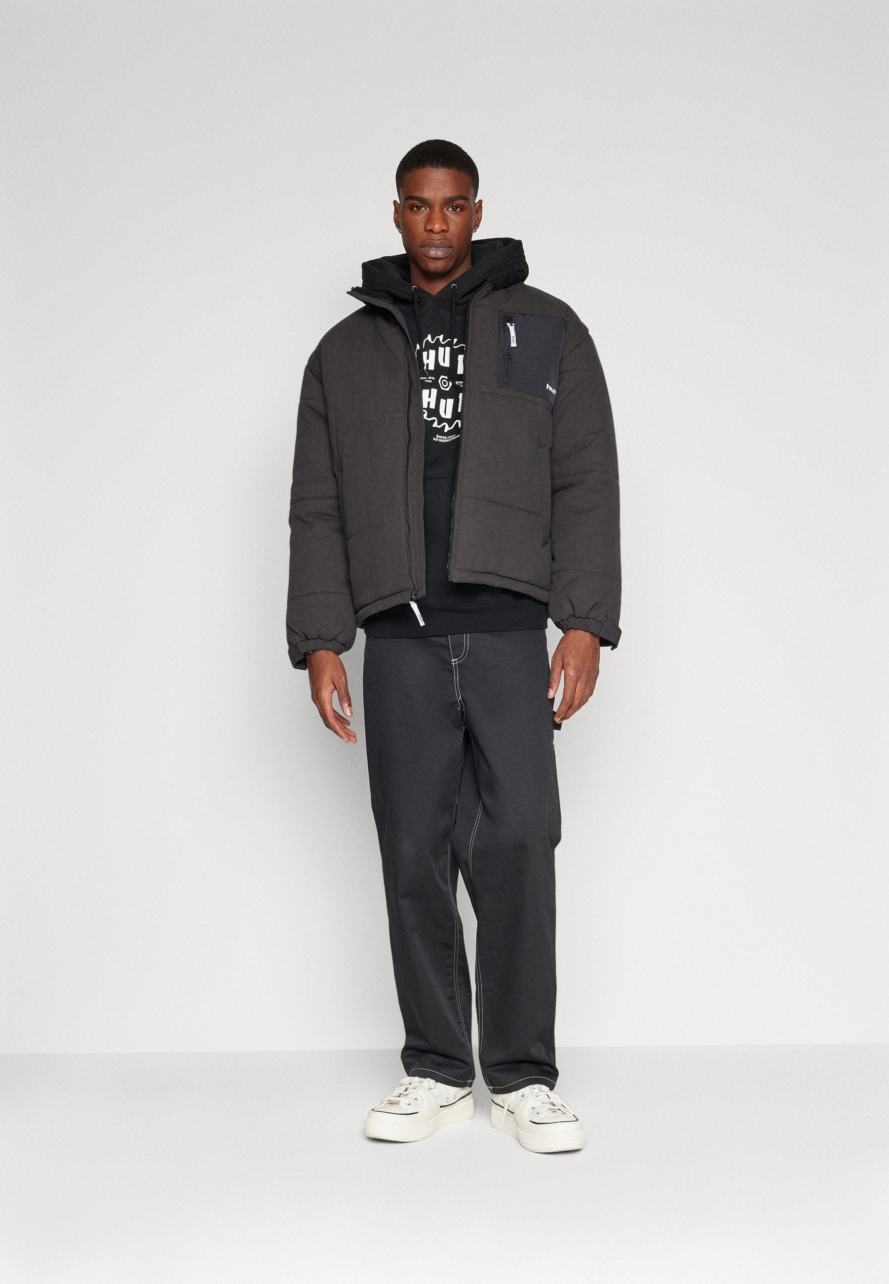 HUF SIPLE PUFFER JACKET UNISEX - Winter jacket - black - Zalando.co.uk 