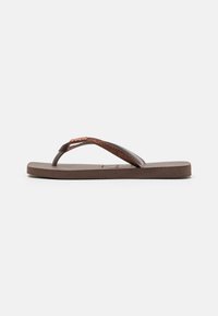 Havaianas SQUARE GLITTER - T-pántos szandálok - dark brown