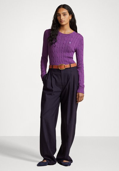 Polo Ralph Lauren CABLE KNIT COTTON CREWNECK SWEATER - Pullover - paloma purple