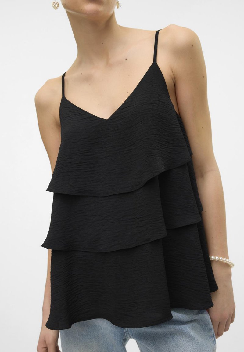 Vero Moda - VMALVA LAYERED SINGLET  - Tops - black, Palielināt