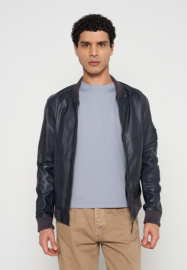 Oakwood Leren jas donkerblauw Oakwood Leren jas donkerblauw