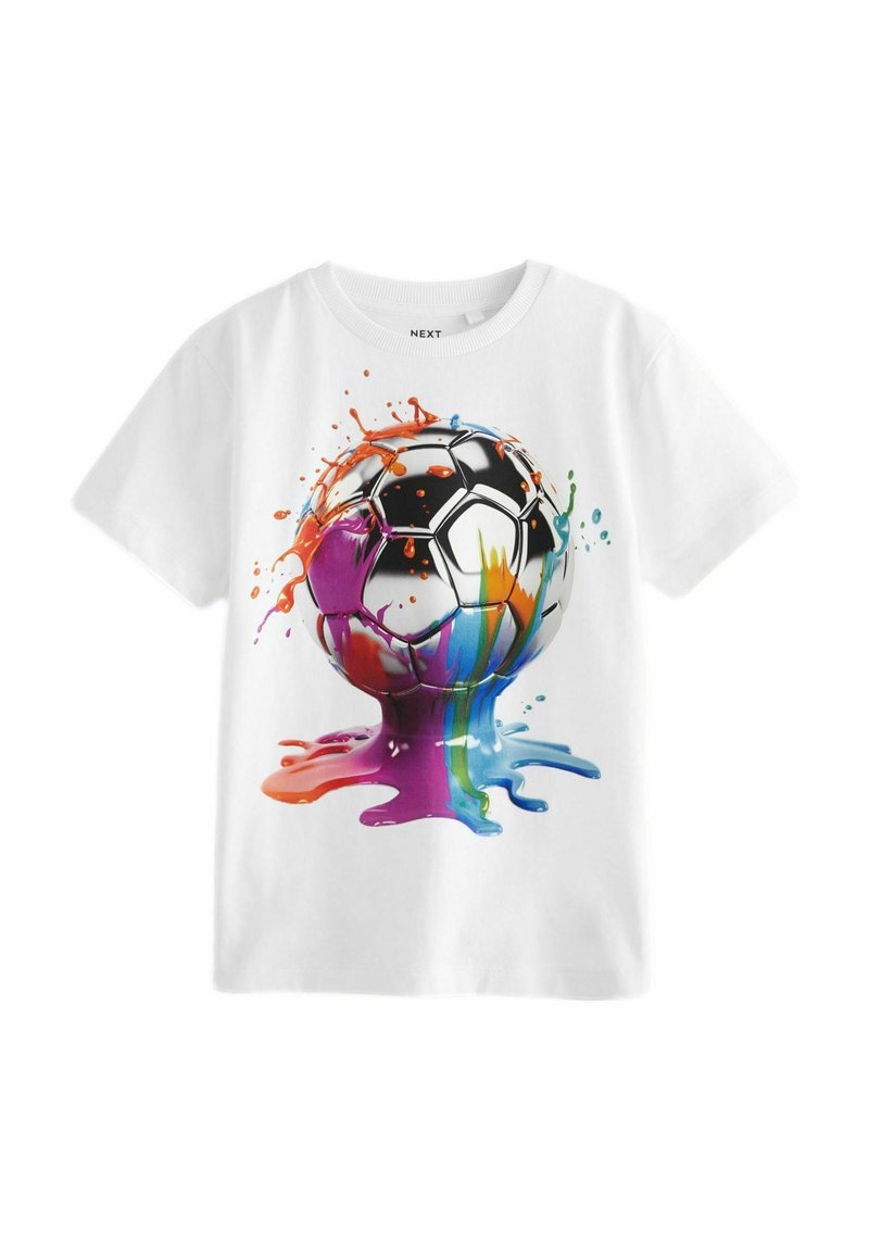 Next SHORT SLEEVE GRAPHIC STANDARD - Apdrukāts T-krekls - white drippy football