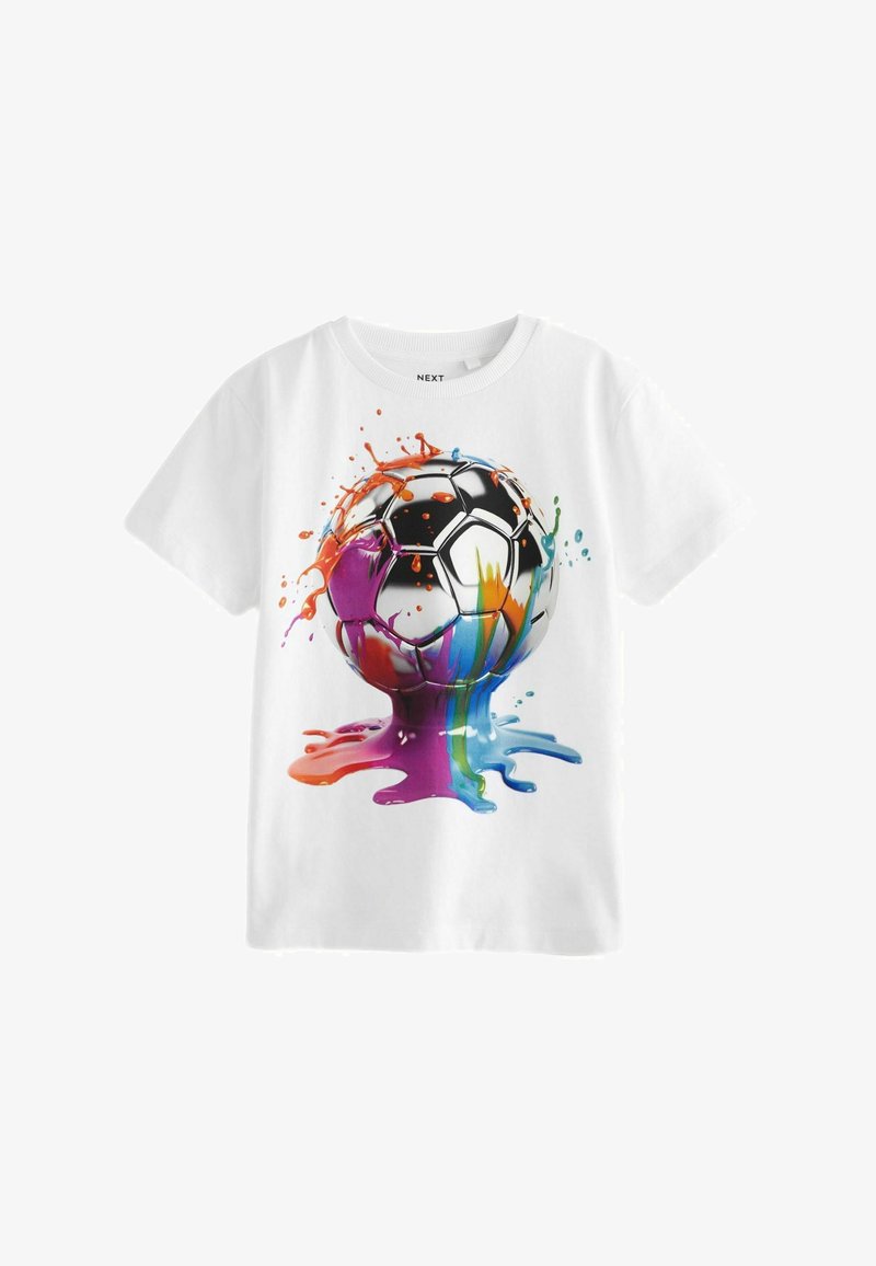 Next SHORT SLEEVE GRAPHIC STANDARD - Triko s potiskem - white drippy football