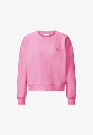 Roze cropped sweatshirt van een zachte katoenmix, met lange mouwen, een ronde halslijn en een klein geborduurd logo-details.