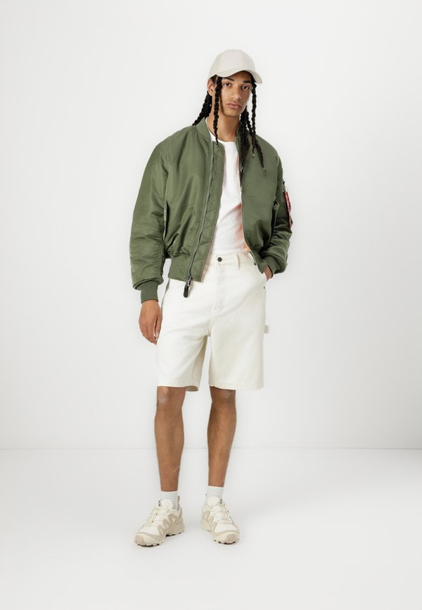 CARPENTER BAGGY - Denim shorts - oatmeal overdye2