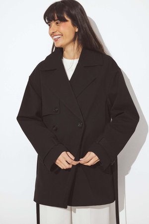 BELTED - Šineļveida mētelis - black