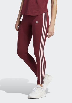 adidas Sportswear ESSENTIALS 3 STRIPES LEGGINGS - Leggings - shadow red/white