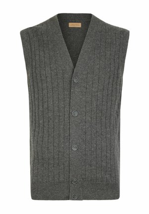Falconeri, ULTRASOFT RIBBED - Vest - grau dark grey melange