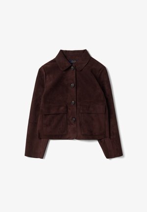 OVS, REGULAR-FIT SHACKET WITH PATCH POCKETS - Giacca leggera - dark brown