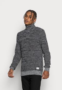 Jack & Jones JCOPOWER ROLL NECK - Camisola - black twisted with cloud dancer