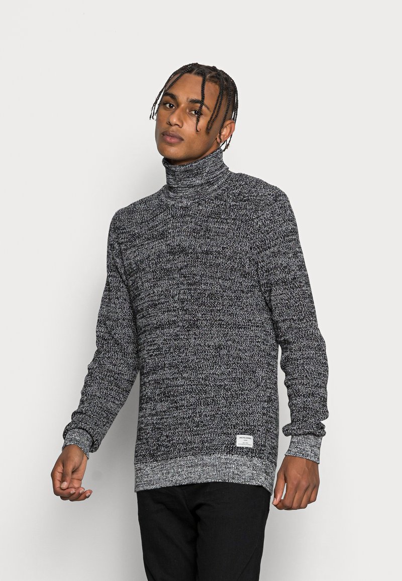 Jack & Jones JCOPOWER ROLL NECK - Camisola - black twisted with cloud dancer