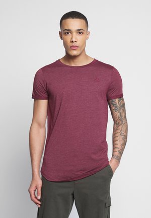 LONG BASIC WITH LOGO - T-shirt basic - deep burgundy melange