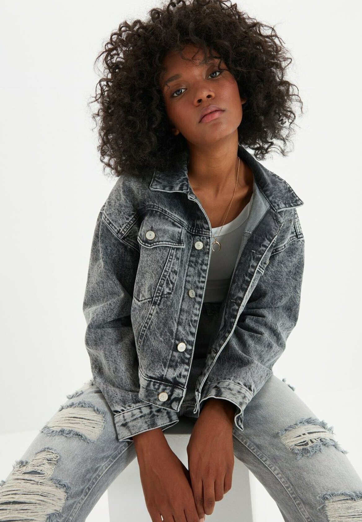 Trendyol Denim jacket - grey - Zalando.ie