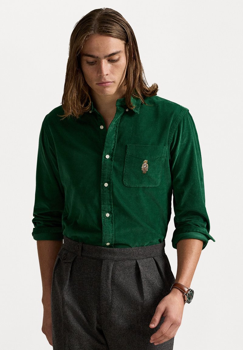 Polo Ralph Lauren CUSTOM FIT POLO BEAR CORDUROY SHIRT - Krekls - new forest