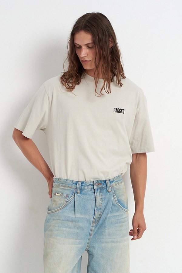 SKULL RAGGED GRAPHIC TEE - Print T-shirt - ecru2