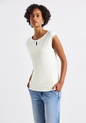 MIT CUT-OUT - Print T-shirt - weiß
