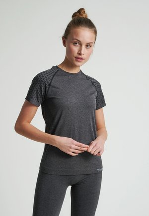 FUSSBALL - HMLCI SEAMLESS  - Triko s potiskem - black melange