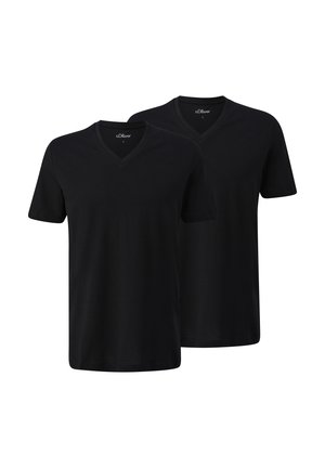 s.Oliver 2  PACK - T-shirt basic - schwarz