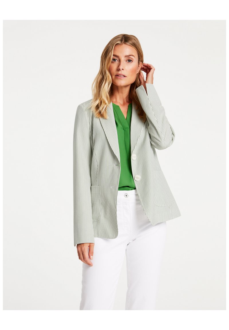 Damen Leichte Jacken | Gerry Weber Blazer ecru/weiss/grün streifen/grün - SU16437 Damen Leichte Jacken | Gerry Weber Blazer ecru/weiss/grün streifen/grün - SU16437