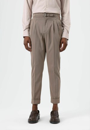 HIGH WAIST PLEATED - Broek - mink