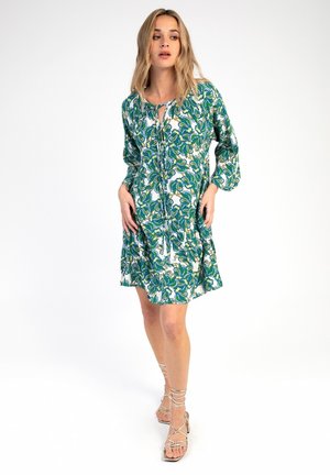 AN'GE SHORT PRINTED MILONA - Robe de jour - beatrice turquoise