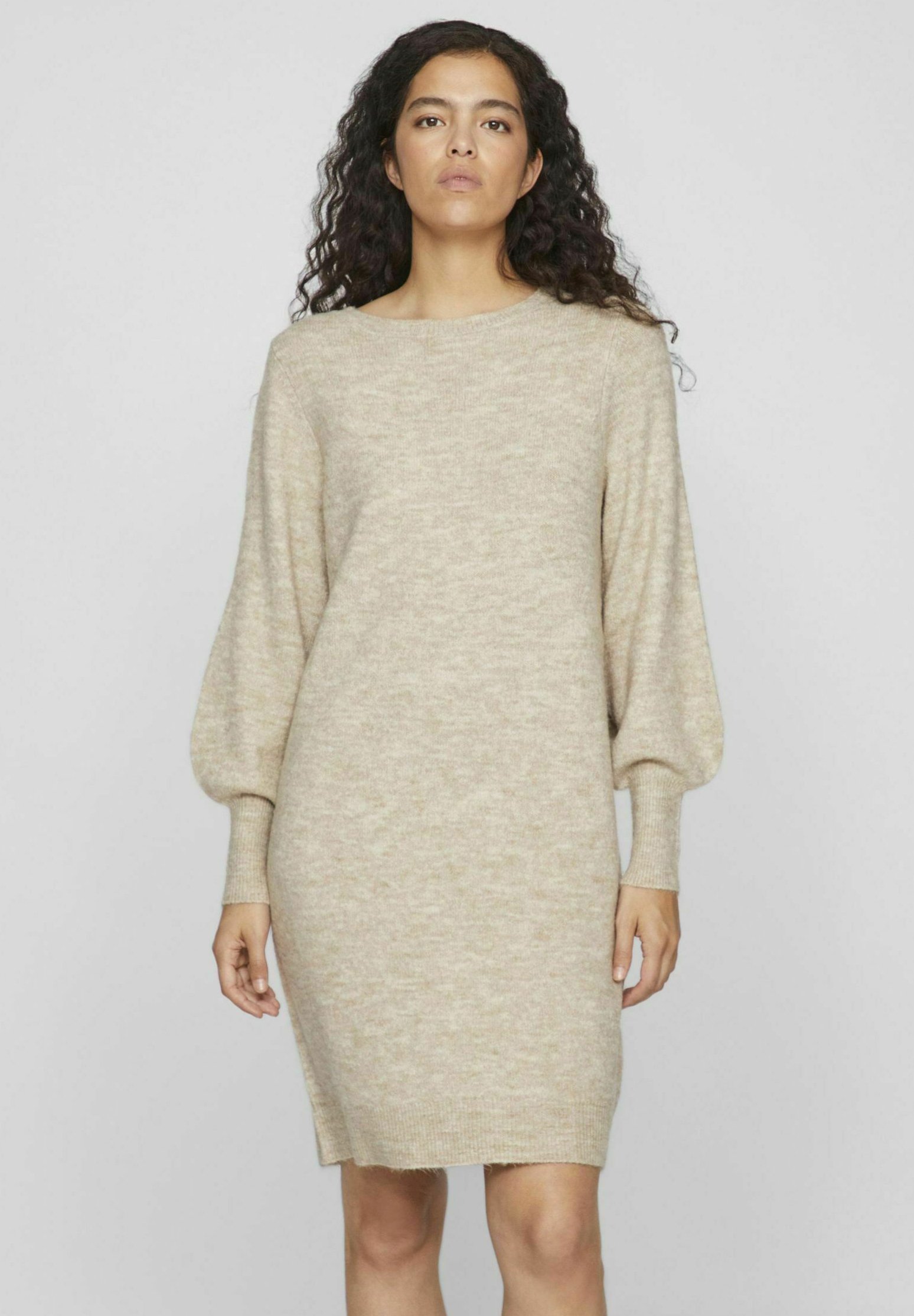 VILA Jumper dress - natural melange/beige - Zalando