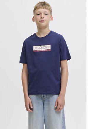 Jack & Jones Junior, JORINWOOD BLOCK BRAND TEE - Printtipaita - ocean cavern