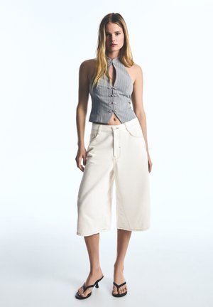 Bershka, STRIPED HALTER VEST WITH DETAIL - WAISTCOAT - Veste sans manches - grey