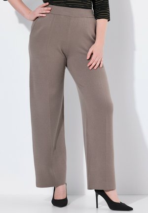 BÜGELFALTE WEITES BEIN ELASTIKBUND - Broek - pale brown