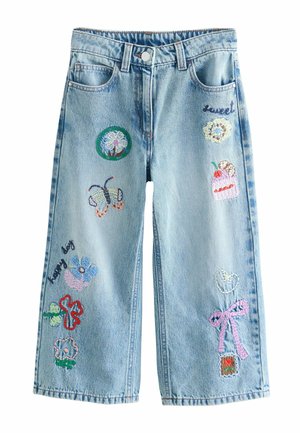 Next, REGULAR FIT - EMBROIDERY WIDE LEG - Straight leg jeans - denim