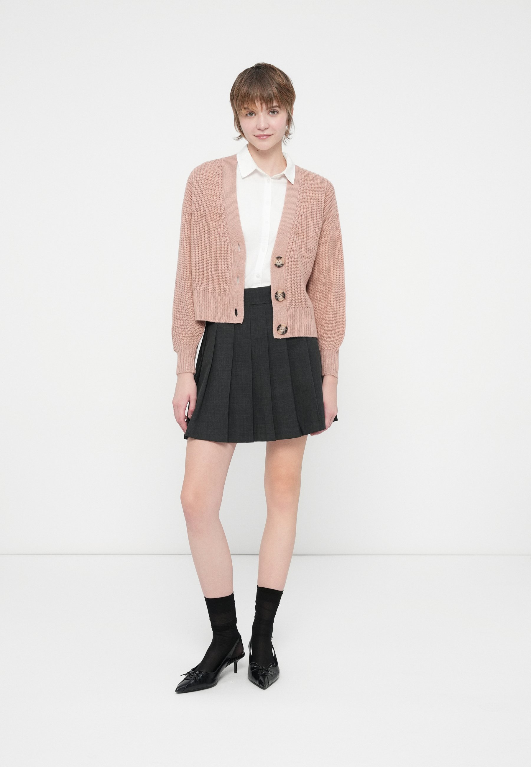JDY JDYJUSTY SHORT CARDIGAN - Cardigan - woodrose/light pink