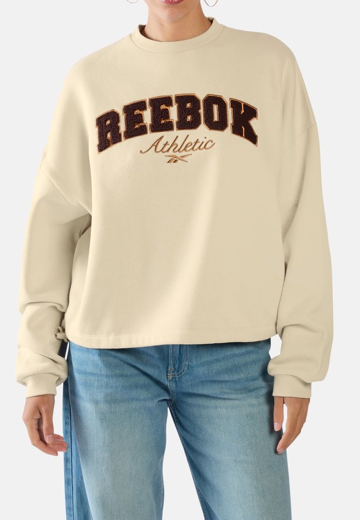 Reebok ELEVATED ATHLETIC MOCK NECK FLEECE SWEAT-WHITE. - Sweatshirt - linen