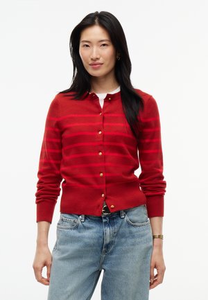 Tommy Hilfiger, GOLD-TONE BUTTONS STRIPE SLIM CARDIGAN - Жилетка - breton/dark magma  red