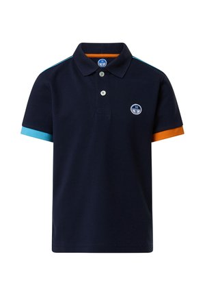 WITH MISMATCH CUFFS - Polo - navy blue
