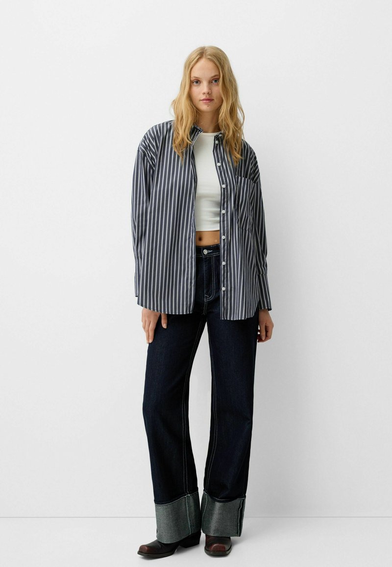 Bershka Overhemdblouse blauw Bershka Overhemdblouse blauw