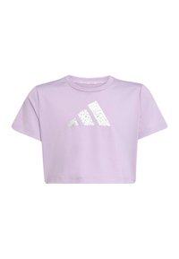 adidas Sportswear ESSENTIALS GLAM  - T-shirt con stampa - powder plum silver metallic