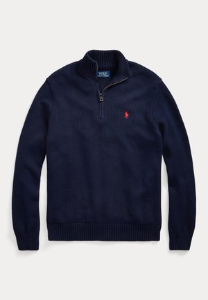 Polo Ralph Lauren COTTON QUARTER-ZIP MOCKNECK SWEATER - Džemperis - hunter navy