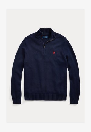 Polo Ralph Lauren COTTON QUARTER-ZIP MOCKNECK SWEATER - Džemperis - hunter navy