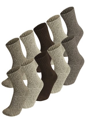 10 PAAR EXTREM STABILE ARBEITS SPORT - Socken - braun sortiert