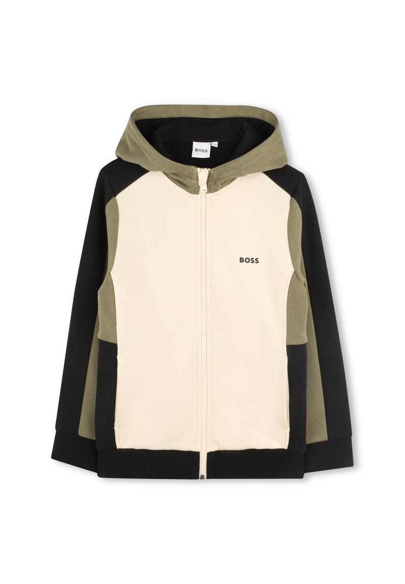 BOSS Kidswear Sweater met rits zandkleur