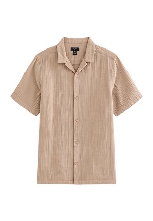 New Look, REGULAR COTTON SHORT SLEEVE REVERE - Chemise - stone