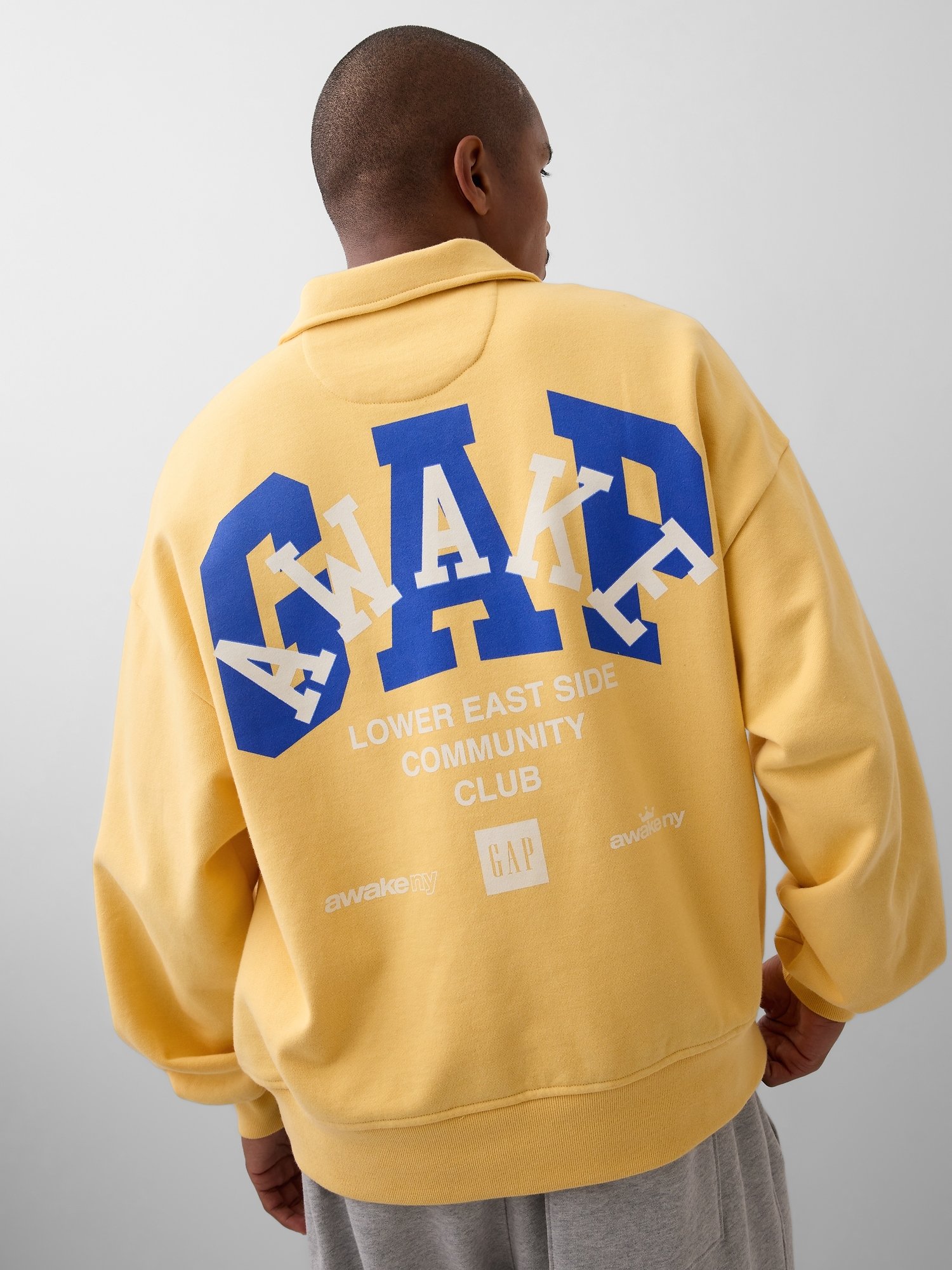 GAP GAP AWAKE NY HEAVYWEIGHT OVERSIZED QUARTER-ZIP PULLOVER
