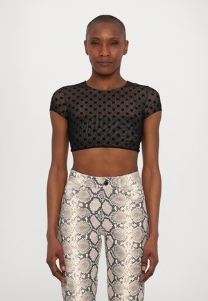 MONOGRAM CROPPED - Print T-shirt - black