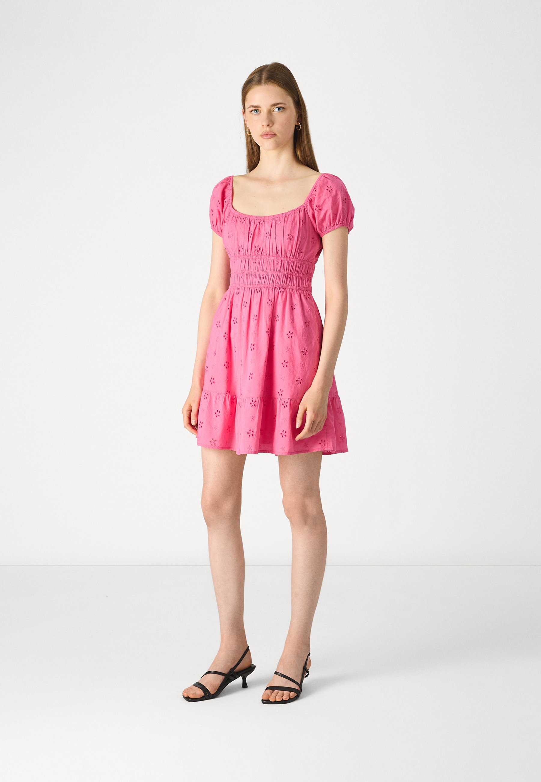 strapless open back dress Leo Lin Elyse Appliqué Short Sleeve Mini Dress - Light Pink main image 1