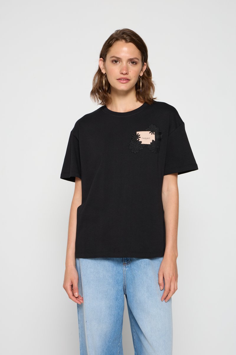 TWINSET T-shirt basic zwart TWINSET T-shirt basic zwart